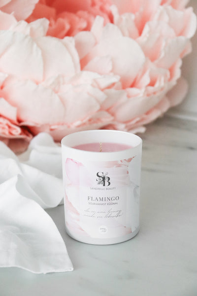 Sõnumiga küünal "Flamingo"