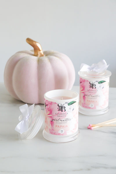 Papaia pärlmutter sojavahast küünal