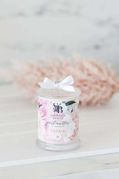 Papaia pärlmutter sojavahast küünal