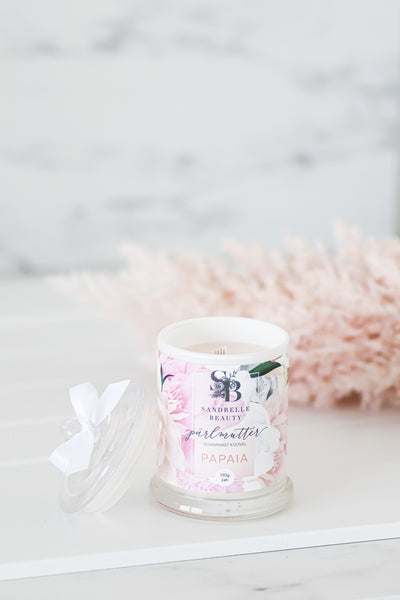 Papaia pärlmutter sojavahast küünal