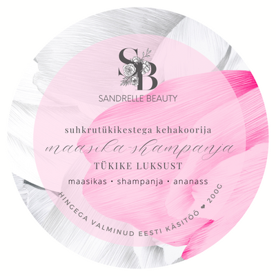 Suhkrutükikestega koorija "Maasika-shampanja"