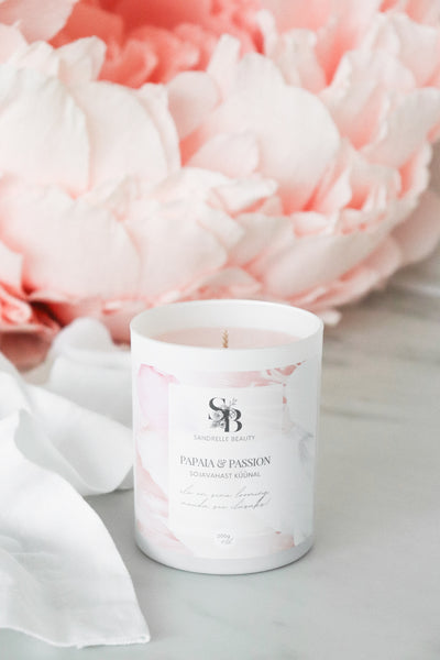 Sõnumiga küünal "Papaia & Passion"