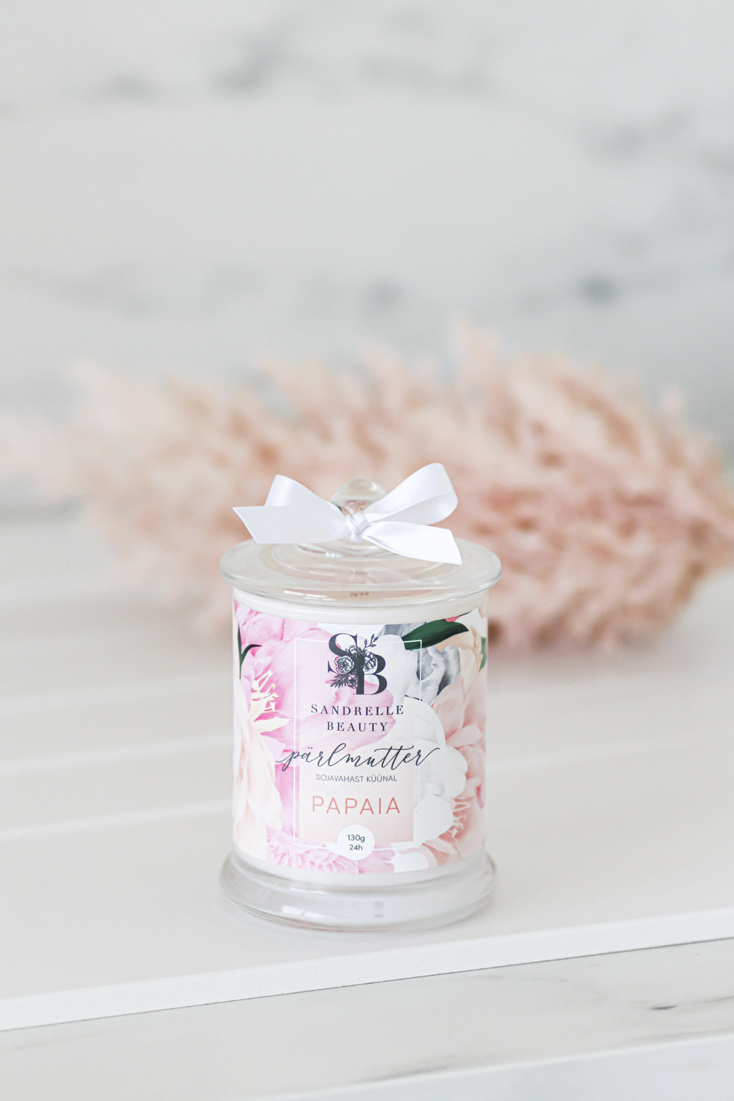 Papaia pärlmutter sojavahast küünal